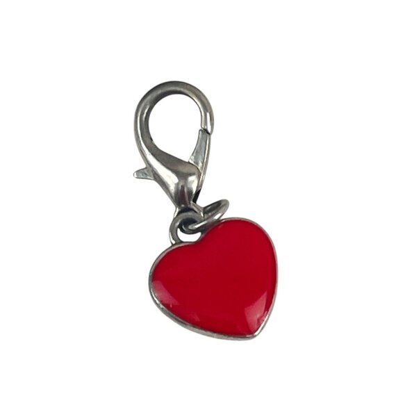 Heart-Shaped Red Enamel Charm Lobster Clasp For Bracelets Necklaces & Keychains - Picture 1 of 5